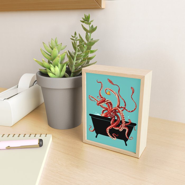 Giant Squid in Bathtub Mini Art Print Gallery Image 2