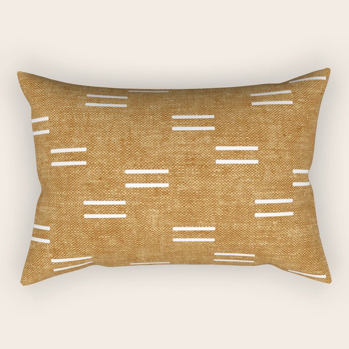 double dash on mustard Rectangular Pillow Gallery Image 1