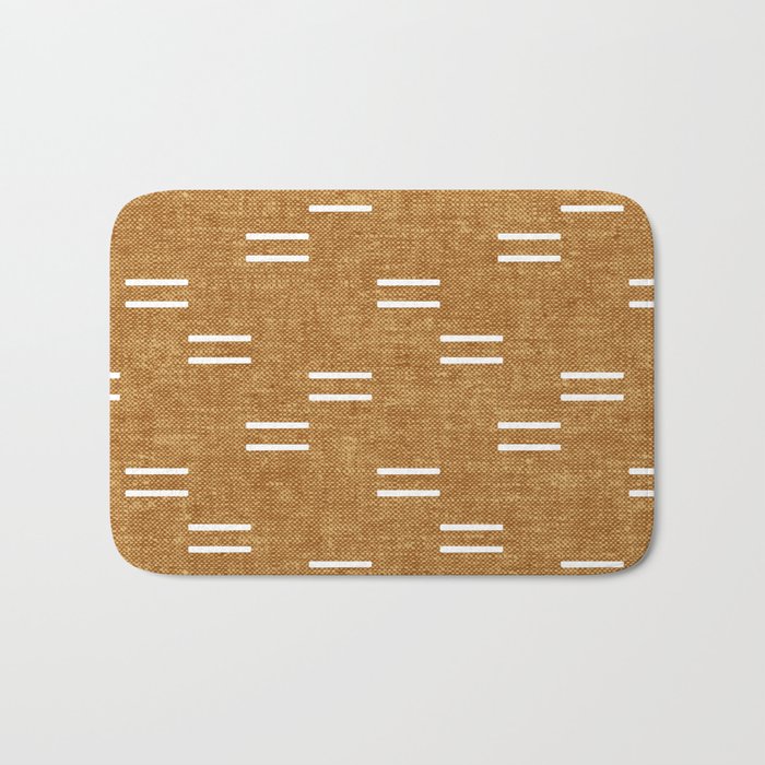 double dash on mustard Bath Mat Gallery Image 1