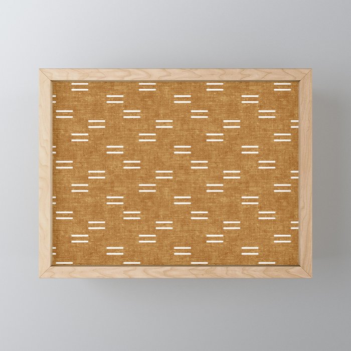 double dash on mustard Mini Art Print Gallery Image 1