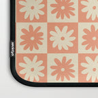 Peach And Off White Checkered Floral Pattern Laptop Sleeve Gallery Image 3