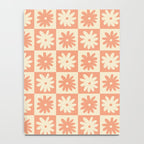 Peach And Off White Checkered Floral Pattern Notebook Gallery Image 4