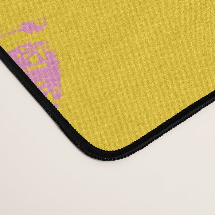 Colorful 80s Paint Spatter Fun Retro Contemporary Abstract in Pink Yellow Blue Desk Mat Gallery Image 4
