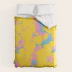 Colorful 80s Paint Spatter Fun Retro Contemporary Abstract in Pink Yellow Blue Duvet Cover Gallery Image 6