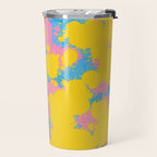 Colorful 80s Paint Spatter Fun Retro Contemporary Abstract in Pink Yellow Blue Travel Mug Gallery Image 2