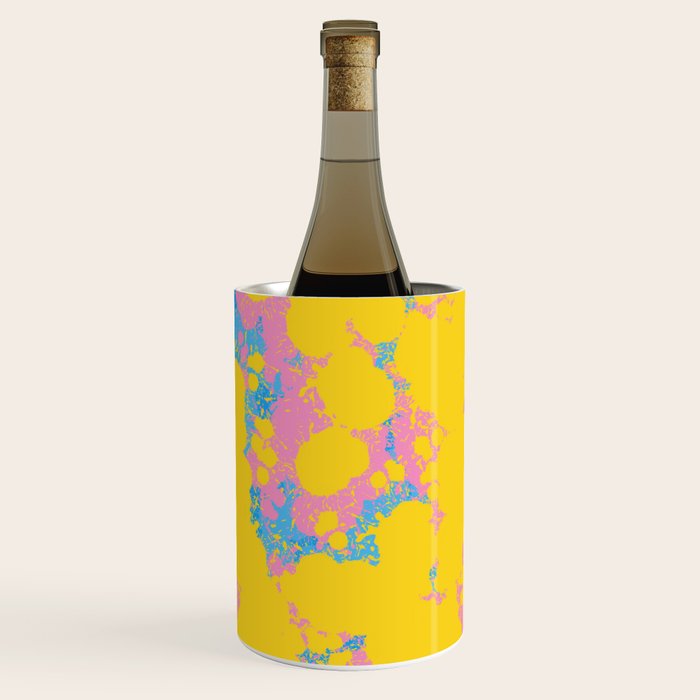 Colorful 80s Paint Spatter Fun Retro Contemporary Abstract in Pink Yellow Blue Wine Chiller Gallery Image 2