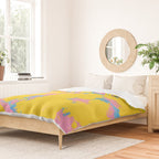Colorful 80s Paint Spatter Fun Retro Contemporary Abstract in Pink Yellow Blue Duvet Cover Gallery Image 2