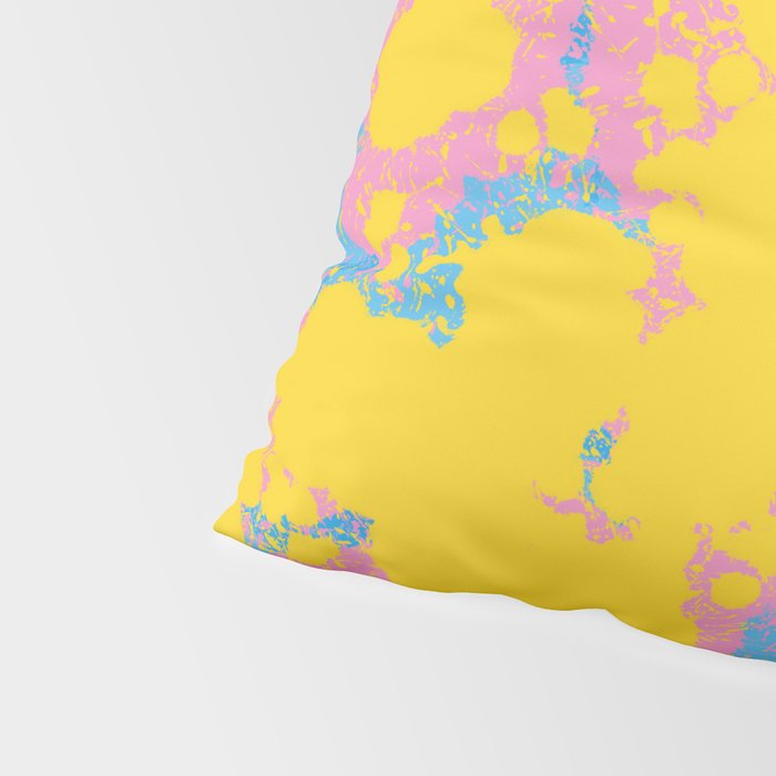 Colorful 80s Paint Spatter Fun Retro Contemporary Abstract in Pink Yellow Blue Pillow Sham Gallery Image 4