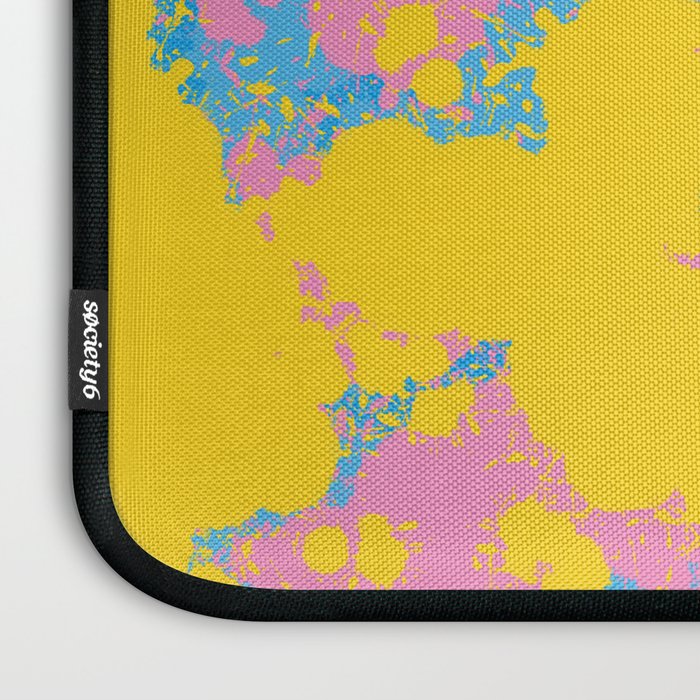 Colorful 80s Paint Spatter Fun Retro Contemporary Abstract in Pink Yellow Blue Laptop Sleeve Gallery Image 3