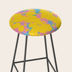 Colorful 80s Paint Spatter Fun Retro Contemporary Abstract in Pink Yellow Blue Stool Gallery Image 2