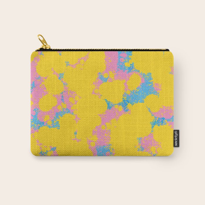 Colorful 80s Paint Spatter Fun Retro Contemporary Abstract in Pink Yellow Blue Carry All Pouch Gallery Image 1