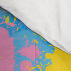 Colorful 80s Paint Spatter Fun Retro Contemporary Abstract in Pink Yellow Blue Comforter Gallery Image 4