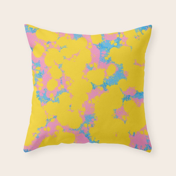 Colorful 80s Paint Spatter Fun Retro Contemporary Abstract in Pink Yellow Blue Throw Pillow Gallery Image 6
