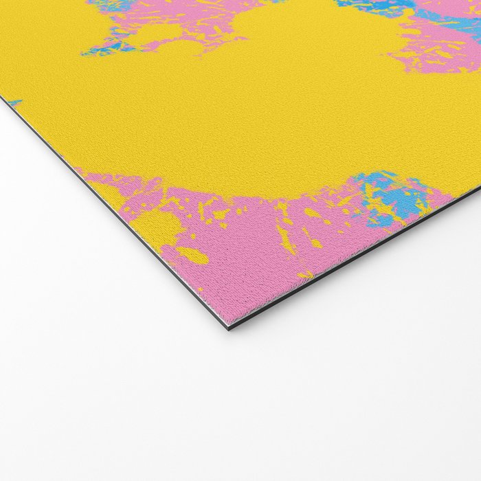 Colorful 80s Paint Spatter Fun Retro Contemporary Abstract in Pink Yellow Blue Welcome Mat Gallery Image 2