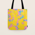 Colorful 80s Paint Spatter Fun Retro Contemporary Abstract in Pink Yellow Blue Tote Bag Gallery Image 1