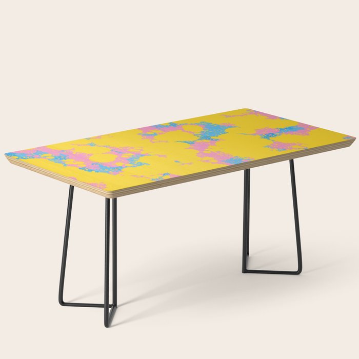 Colorful 80s Paint Spatter Fun Retro Contemporary Abstract in Pink Yellow Blue Coffee Table Gallery Image 1