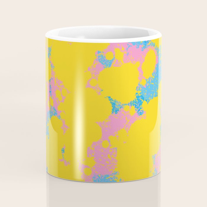 Colorful 80s Paint Spatter Fun Retro Contemporary Abstract in Pink Yellow Blue Coffee Mug Gallery Image 4