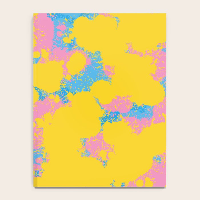 Colorful 80s Paint Spatter Fun Retro Contemporary Abstract in Pink Yellow Blue Notebook Gallery Image 4