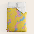 Colorful 80s Paint Spatter Fun Retro Contemporary Abstract in Pink Yellow Blue Comforter Gallery Image 6