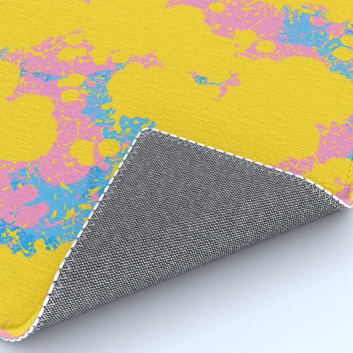 Colorful 80s Paint Spatter Fun Retro Contemporary Abstract in Pink Yellow Blue Rug Gallery Image 4