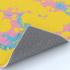 Colorful 80s Paint Spatter Fun Retro Contemporary Abstract in Pink Yellow Blue Rug Gallery Image 4