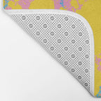 Colorful 80s Paint Spatter Fun Retro Contemporary Abstract in Pink Yellow Blue Bath Mat Gallery Image 2