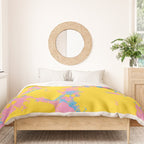 Colorful 80s Paint Spatter Fun Retro Contemporary Abstract in Pink Yellow Blue Duvet Cover Gallery Image 3