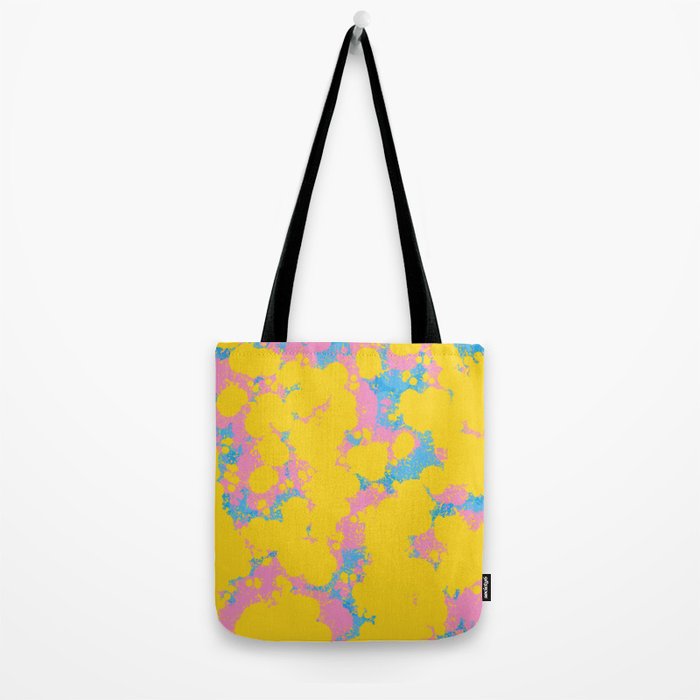 Colorful 80s Paint Spatter Fun Retro Contemporary Abstract in Pink Yellow Blue Tote Bag Gallery Image 2