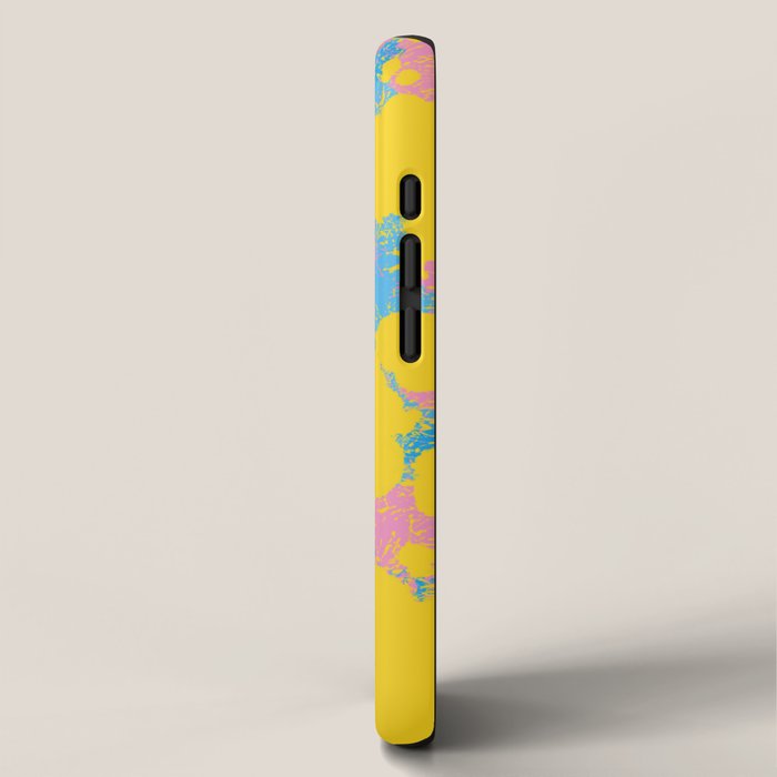 Colorful 80s Paint Spatter Fun Retro Contemporary Abstract in Pink Yellow Blue iPhone Case Gallery Image 2