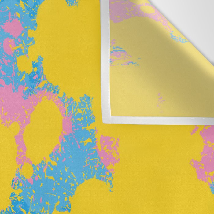 Colorful 80s Paint Spatter Fun Retro Contemporary Abstract in Pink Yellow Blue Wall Tapestry Gallery Image 3