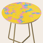 Colorful 80s Paint Spatter Fun Retro Contemporary Abstract in Pink Yellow Blue Side Table Gallery Image 2