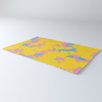 Colorful 80s Paint Spatter Fun Retro Contemporary Abstract in Pink Yellow Blue Rug Gallery Image 3