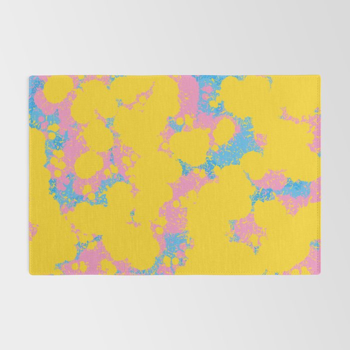 Colorful 80s Paint Spatter Fun Retro Contemporary Abstract in Pink Yellow Blue Rug Gallery Image 2