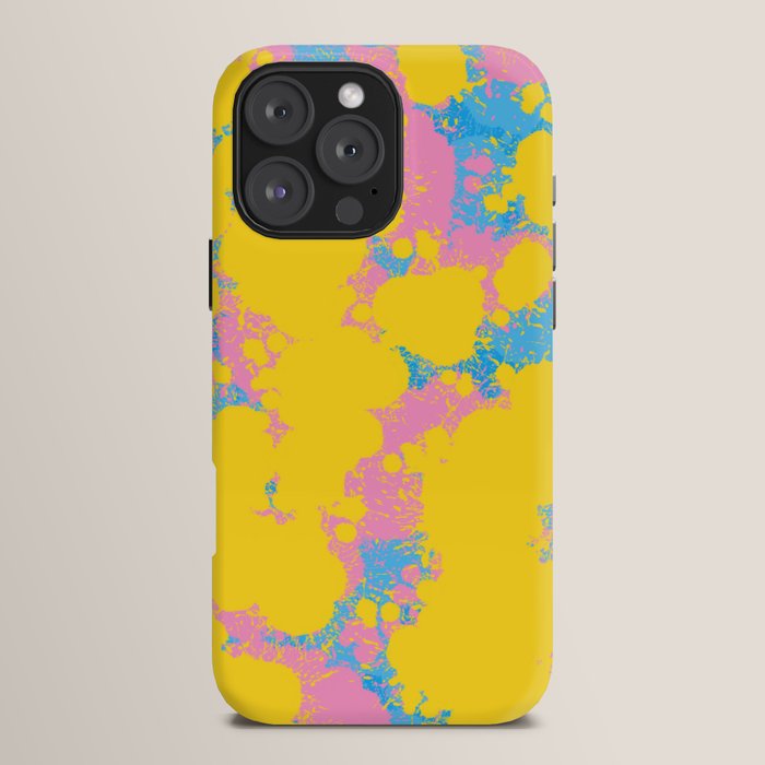 Colorful 80s Paint Spatter Fun Retro Contemporary Abstract in Pink Yellow Blue iPhone Case Gallery Image 16