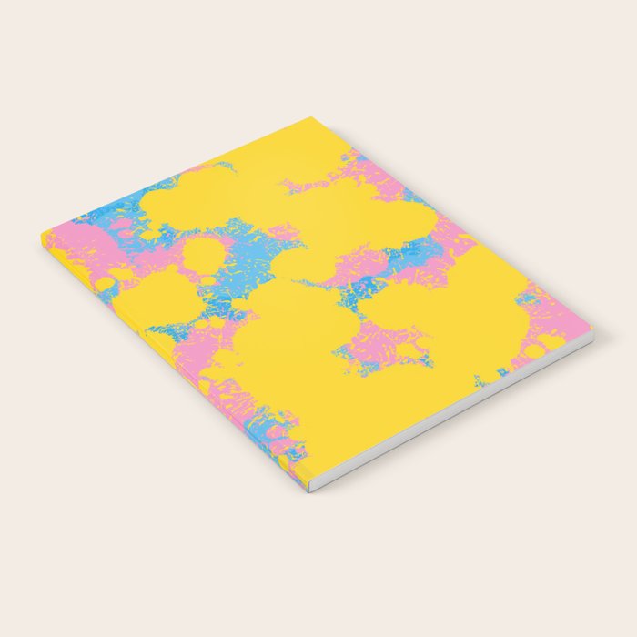 Colorful 80s Paint Spatter Fun Retro Contemporary Abstract in Pink Yellow Blue Notebook Gallery Image 2