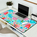 Winter Forest Woodland Animals in Arctic Blue Desk Mat Gallery Image 2