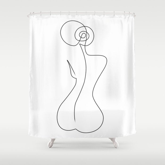 Single Back Line Shower Curtain Gallery Image 1