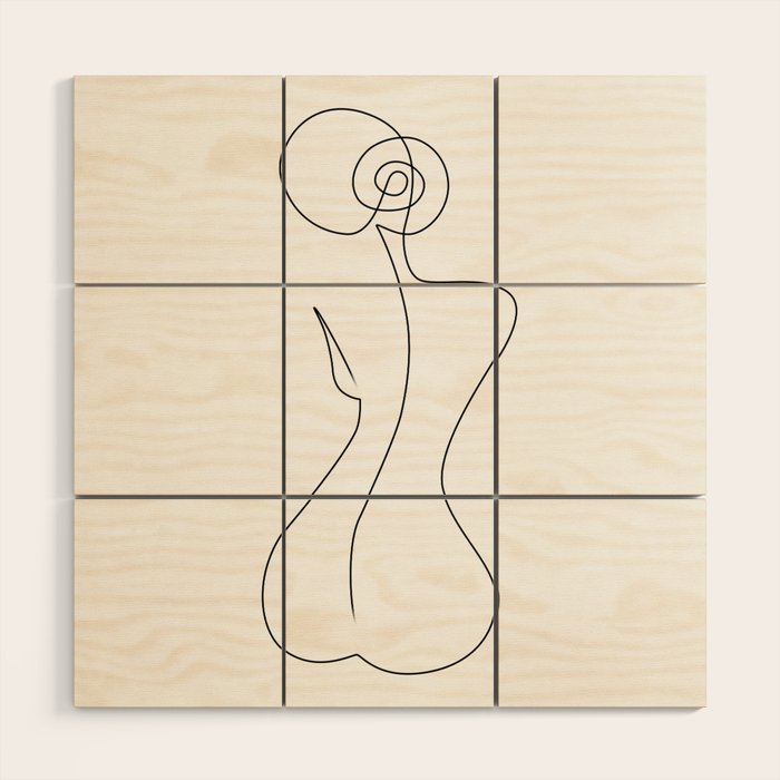 Single Back Line Wood Wall Art Gallery Image 1