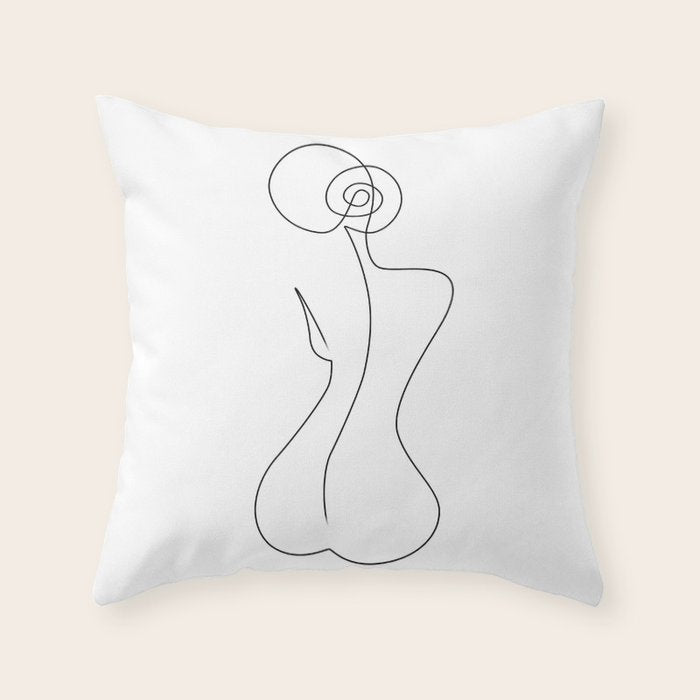 Single Back Line Throw Pillow Gallery Image 6