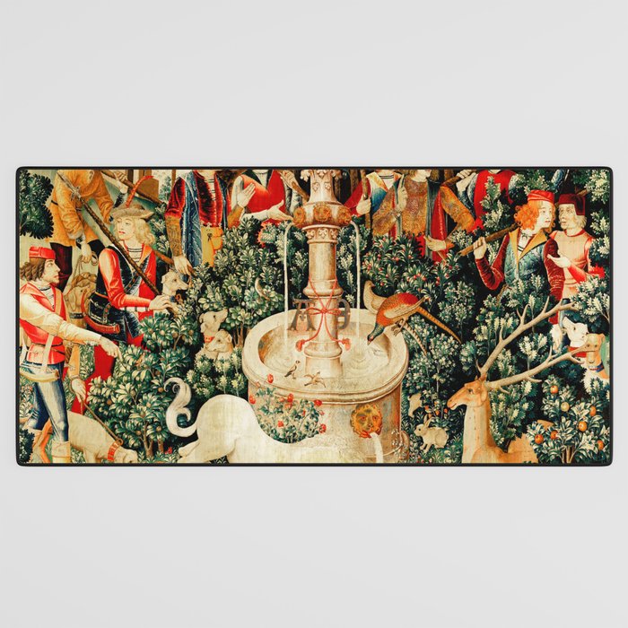 Hunt Of The Unicorn Medieval Tapestry Desk Mat Gallery Image 3