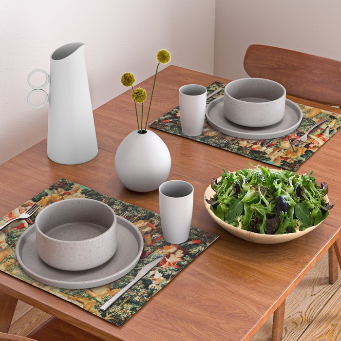 Hunt Of The Unicorn Medieval Tapestry Placemat Gallery Image 2