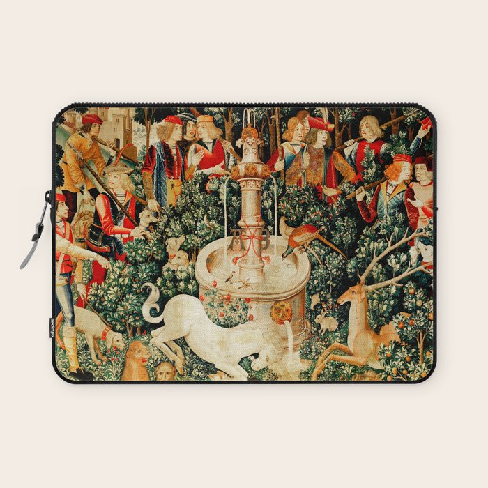 Hunt Of The Unicorn Medieval Tapestry Laptop Sleeve Gallery Image 1