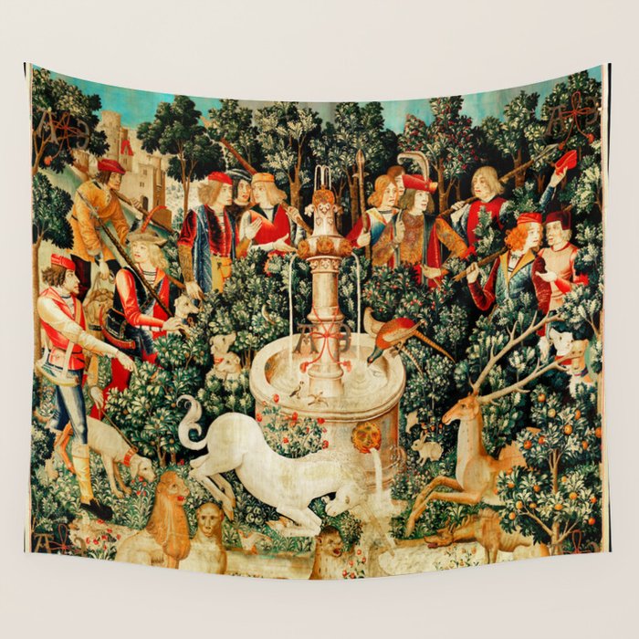 Hunt Of The Unicorn Medieval Tapestry Wall Tapestry Gallery Image 4