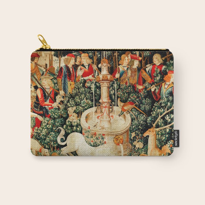 Hunt Of The Unicorn Medieval Tapestry Carry All Pouch Gallery Image 1