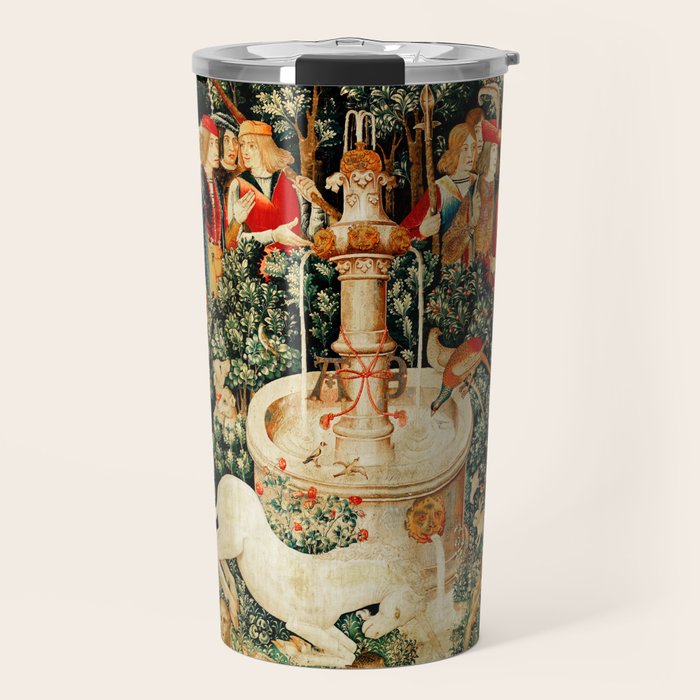 Hunt Of The Unicorn Medieval Tapestry Travel Mug Gallery Image 1