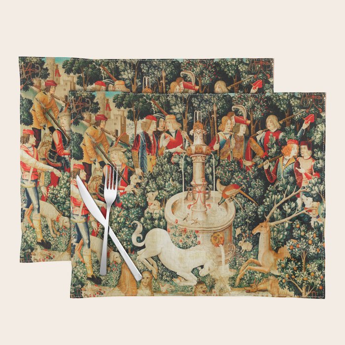 Hunt Of The Unicorn Medieval Tapestry Placemat Gallery Image 1