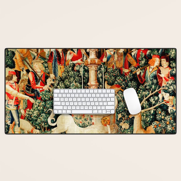 Hunt Of The Unicorn Medieval Tapestry Desk Mat Gallery Image 1