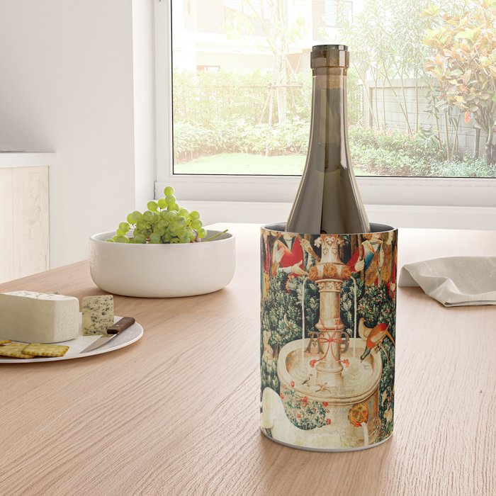 Hunt Of The Unicorn Medieval Tapestry Wine Chiller Gallery Image 4