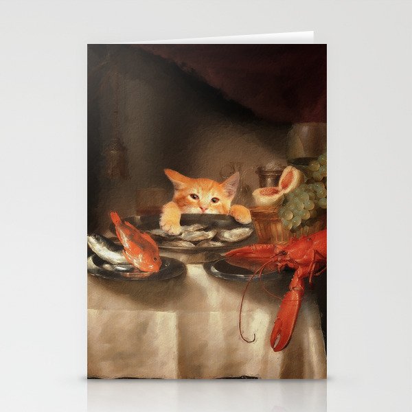 CAT DINNER Stationery Card Gallery Image 1