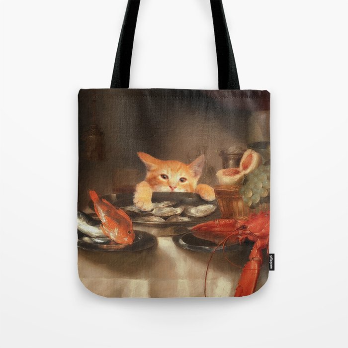 CAT DINNER Tote Bag Gallery Image 1